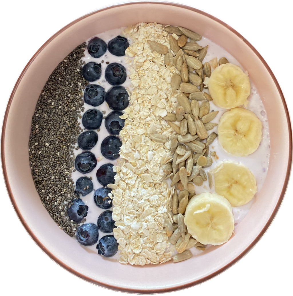 Chia Tohumlu , yaban mersinli, hindistan cevizi sütlü&nbsp;Bowl